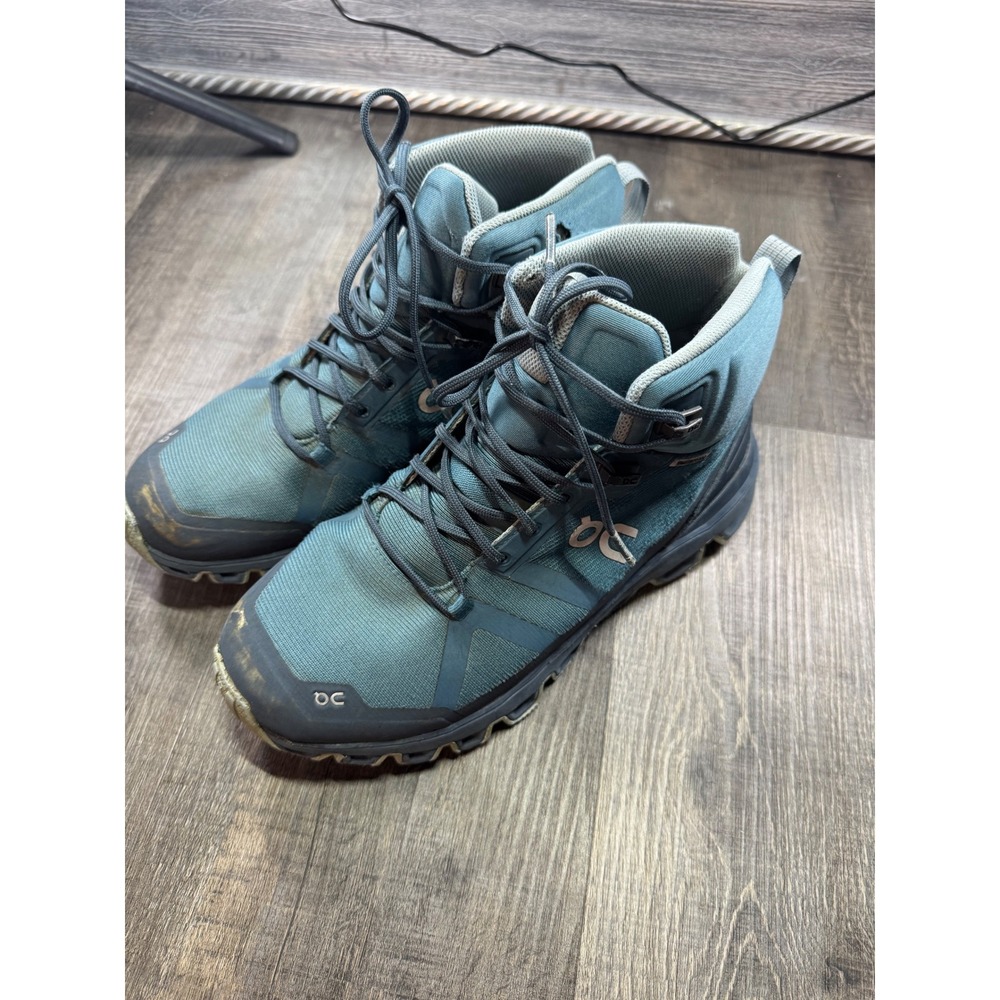 On Running Cloudrock Waterproof Hiking Boots Blue Womens 7 Trail Shoes